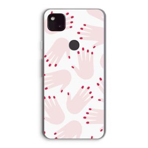 Hands pink: Google Pixel 4a 5G Transparant Hoesje