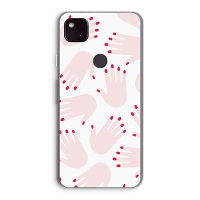 Hands pink: Google Pixel 4a 5G Transparant Hoesje