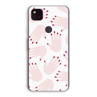 Hands pink: Google Pixel 4a 5G Transparant Hoesje