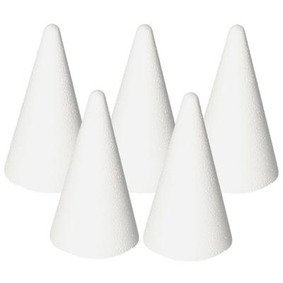 Piepschuim kegels - 5x st - wit - H12 cm - styropor vormen - Hobby/diy - knutselmateriaal Piepschuim kegels - 5x st - wit - H12 cm - styropor vormen - Hobby/diy - knutselmateriaal