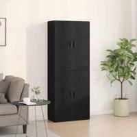Wandkast 2 pcs Zwart eiken 69.5 x 34 x 90 cm Bewerkt hout