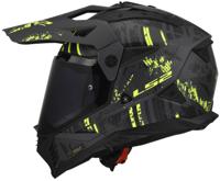 LS2 endurohelm "mx702 pioneer ii crazy" helmet mx702 pioneer ii crazy m. sw/ge gr. xs