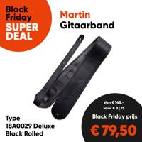 Martin 18A0029 Deluxe Black Rolled Strap Gitaarband - Aanbieding, op = op