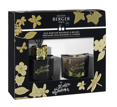 Maison Berger Giftset - Geurstokjes + Geurkaars - Lolita Lempicka Zwart - Mini Duo