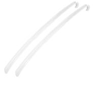 HI Schoenlepel lang - 2x - 64 cm - kunststof - wit - met haak