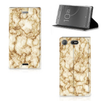Sony Xperia XZ1 Compact Standcase Marmer Goud - thumbnail