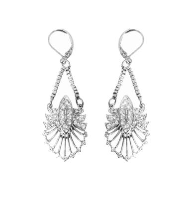 Luxury Vintage 20s Drop Oorbellen Zilver
