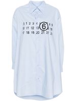 MM6 Maison Margiela robe en coton à logo imprimé - Bleu