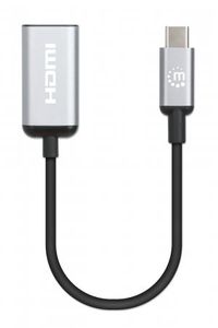 Manhattan USB 2.0 Adapter [1x USB-C stekker - 1x HDMI-bus] 4K@60Hz USB-C to HDMI-Adapter 15 cm