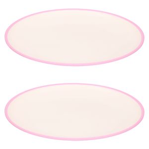 8x stuks onbreekbare kunststof/melamine roze ontbijt bordjes 23 cm voor outdoor/camping