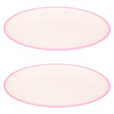 8x stuks onbreekbare kunststof/melamine roze ontbijt bordjes 23 cm voor outdoor/camping