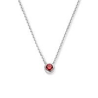 Ketting Geboortesteen januari zilver-granaat rood 41-45 cm