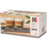 Set van 6x stuks dubbelwandige koffieglazen/theeglazen 250 ml - thumbnail