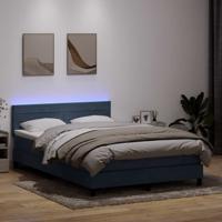 Boxspring met matras en LED fluweel donkergrijs 140x210 cm