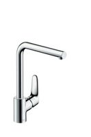 Hansgrohe Focus Keukenkraan Met Rechte Hoge Uitloop Rvs Look - thumbnail