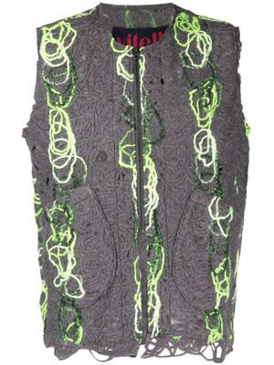 VITELLI veston zippé en maille ajourée - Gris