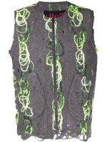 VITELLI veston zippé en maille ajourée - Gris