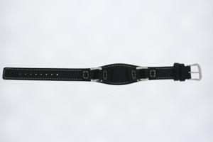 Horlogeband Fossil ES1074 Onderliggend Leder Zwart 14mm