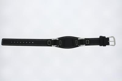 Horlogeband Fossil ES1074 Onderliggend Leder Zwart 14mm