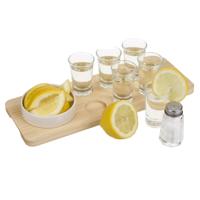 Tequilla shotjes drinken serveerplank - 9-delig - Shotjes drinken met serveer accessoires