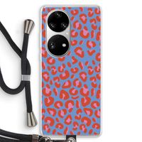 Leopard blue: Huawei P50 Pro Transparant Hoesje met koord