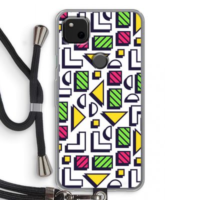 8-bit N°4: Pixel 4a Transparant Hoesje met koord
