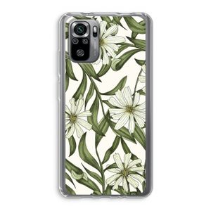 Wit bloemenpatroon: Xiaomi Redmi Note 10S Transparant Hoesje