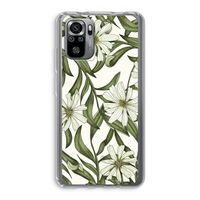 Wit bloemenpatroon: Xiaomi Redmi Note 10S Transparant Hoesje