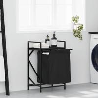 Wasmand 1 vak met plank zwart eikenkleurig