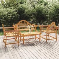 4-delige Loungeset massief teakhout