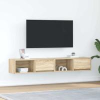 Tv-meubels 2 st 80x31x25,5 cm bewerkt hout sonoma eikenkleurig Tv-meubels 2 st 80x31x25,5 cm bewerkt hout sonoma eikenkleurig