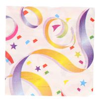 16x kleurrijke slierten feest thema servetten 33 x 33 cm