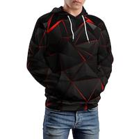 Grafisch Voor heren Modieus 3D-afdrukken Trui met capuchon Vakantie Streetwear Hoodies Zwart Capuchon 3D-afdrukken Opdrukken Fleece Winter Lente Herfst Ontwerper Sweatshirt met capuchon Lightinthebox - thumbnail