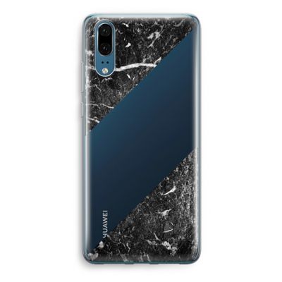 Zwart marmer: Huawei P20 Transparant Hoesje