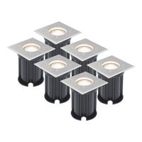 HOFTRONIC™ Set van 6 grondspots RVS vierkant 4000K GU10 IP65 waterdicht 3 jaar garantie dimbaar