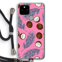 Kokosnoot roze: Pixel 5 Transparant Hoesje met koord