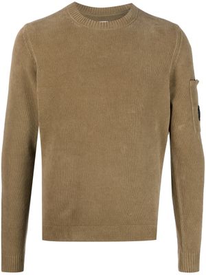 C.P. Company pull en coton à détail de lentilles - Marron