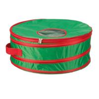 Sunware Opbergtas - kerstkransen - tot 60 cm - groen/rood - rits sluiting