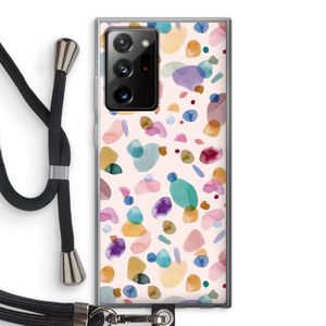 Terrazzo Memphis Pink: Samsung Galaxy Note 20 Ultra / Note 20 Ultra 5G Transparant Hoesje met koord