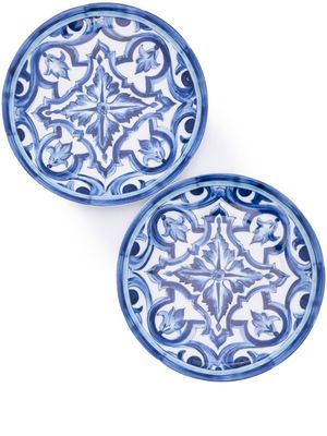 Dolce & Gabbana lot de 2 assiettes à dessert en porcelaine - Bleu