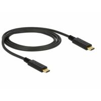 Delock USB-C-kabel USB-C stekker, USB-C stekker 1 m Zwart 83661