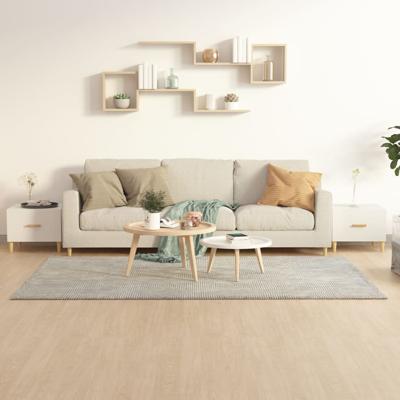 Salontafels 2 st 50x50x40 cm bewerkt hout hoogglans wit