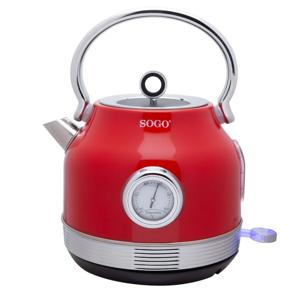 SOGO Human Technology Waterkoker Snoerloos, Oververhittingsbeveiliging, CoolTouch-behuizing Rood (metallic)