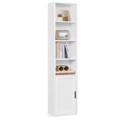 Boekenkast met deur en open vakken, Wolkenwit / 31,8B cm