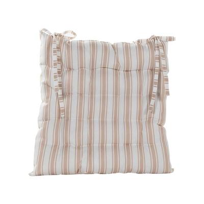 Stoelkussen 38x38 cm Ivoor Streep - Annas collection