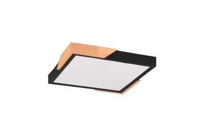 Trio Zwarte led plafonnièreMeta met hout - R67191132