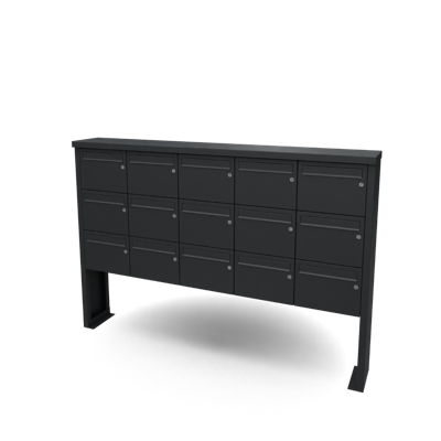 Multibox brievenbus 5 breed 3 hoog zwart - Geroba