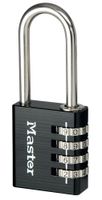 Masterlock Hangslot, 40mm, alu, 4 cijfers, zwart - 7640EURDBLKLH 7640EURDBLKLH - thumbnail