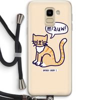 Miauw: Samsung Galaxy J6 (2018) Transparant Hoesje met koord