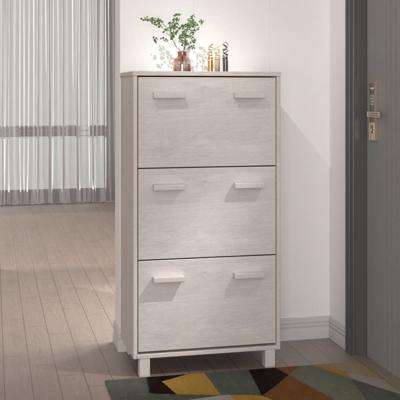 Schoenenkast HAMAR 59,5x35x117 cm massief grenenhout wit